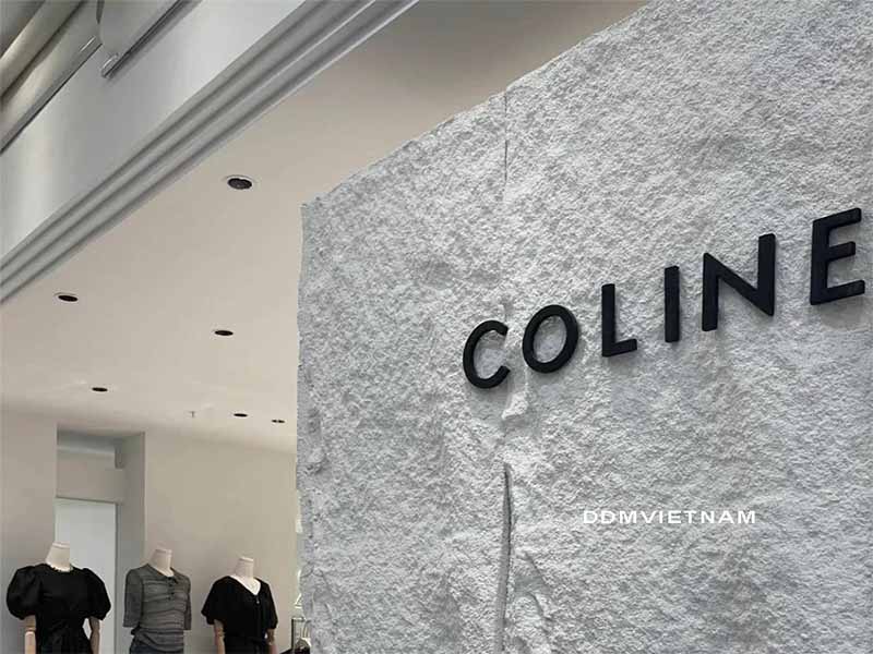 cửa hàng thời trang Coline sử dụng tấm ốp đá siêu nhẹ trong trang trí