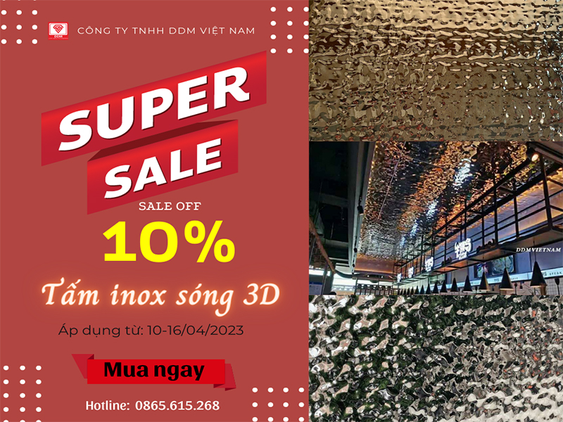 inox sóng nước 3D giảm 10%