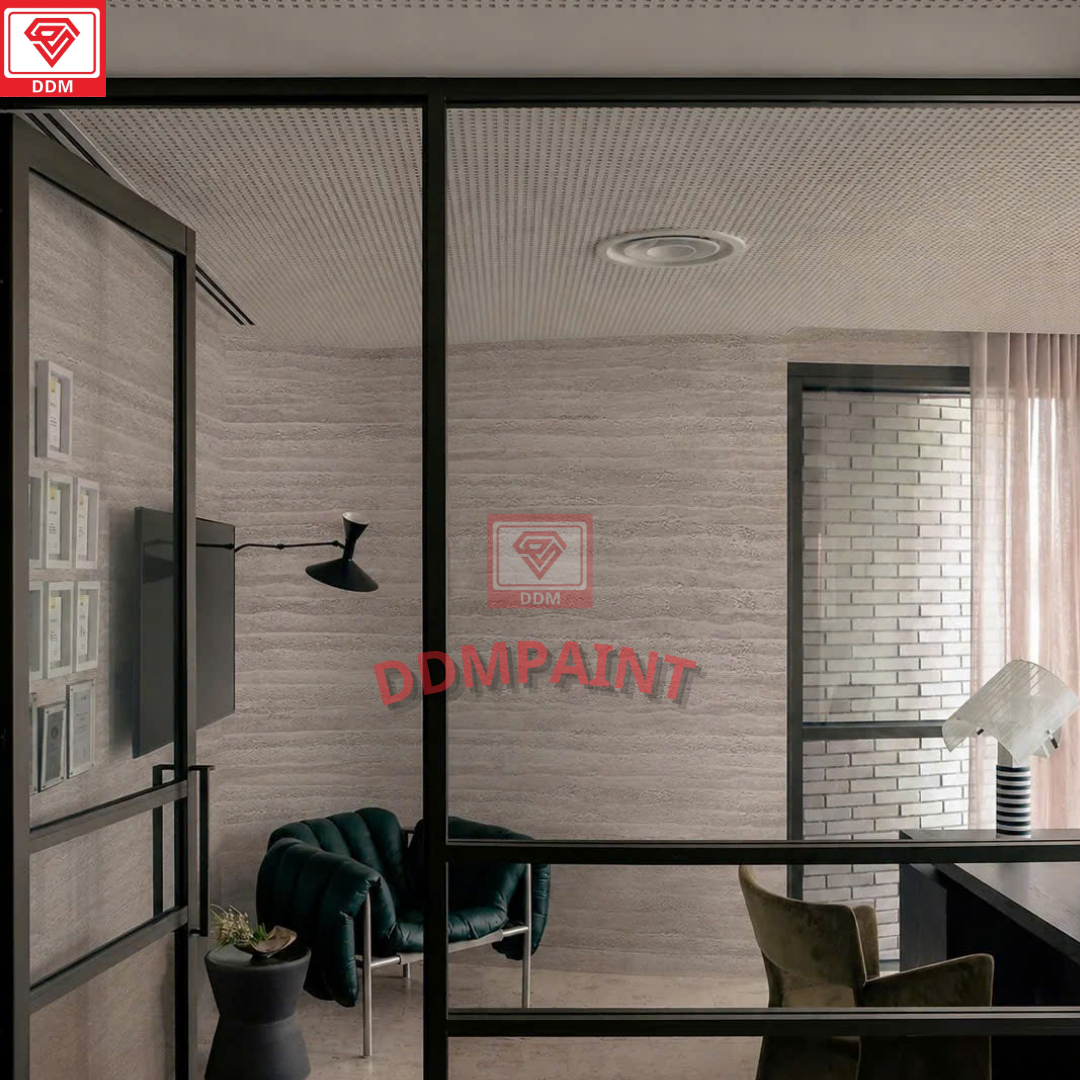 Chi tiết bề mặt tấm ốp đá dẻo vân đất nện với đường vân tự nhiên, tạo điểm nhấn cho không gian kiến trúc